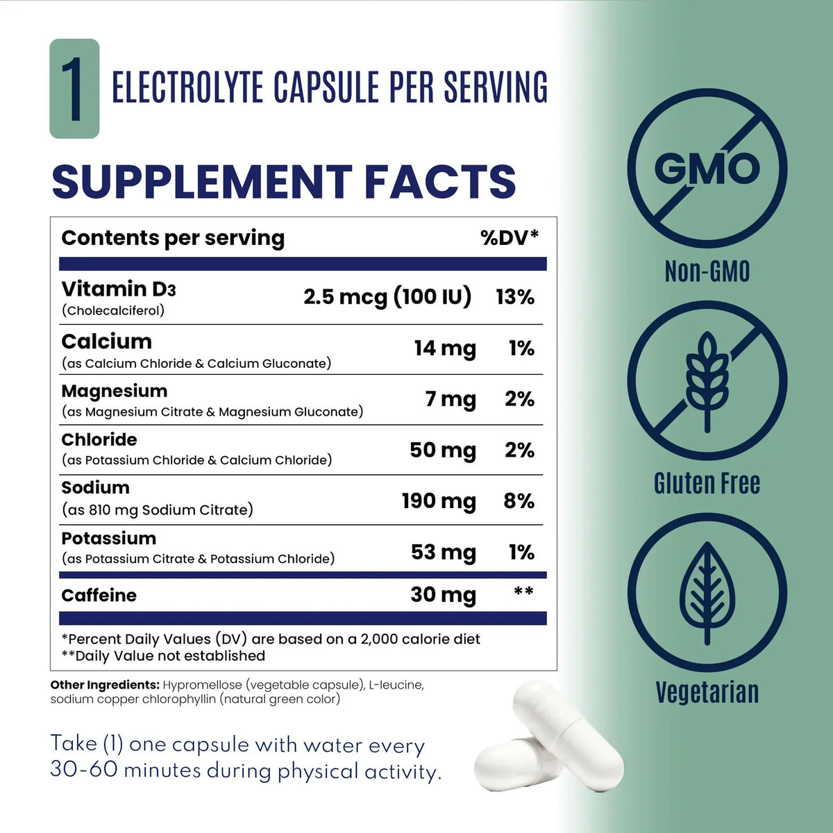 SaltStick Electrolyte Capsules + Caffeine