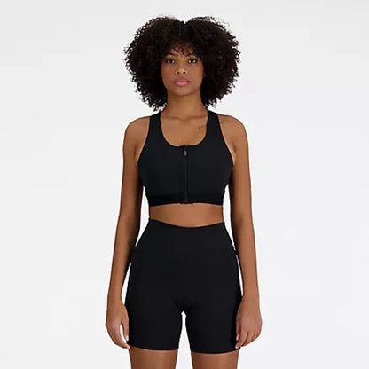 NB Sleek Medium Support Pocket Zip Front Sports Bra